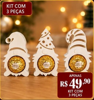 Kit 3 Peças Porta-bombom