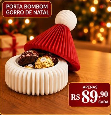 Porta-bombom Gorro de Natal